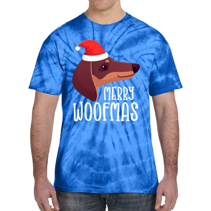 Funny Dachshund Santa Doxie Wiener Christmas Dog Lover Gift Funny Gift Tie-Dye T-Shirt