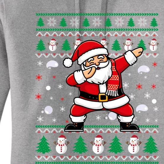 Funny Dabbing Santa Hat Ugly Christmas Tree Xmas Gift Women's Pullover Hoodie