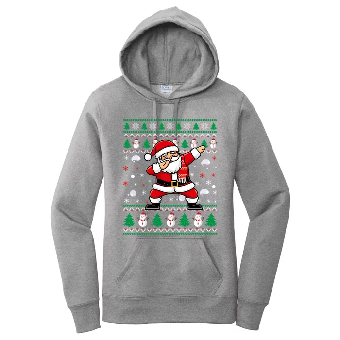 Funny Dabbing Santa Hat Ugly Christmas Tree Xmas Gift Women's Pullover Hoodie