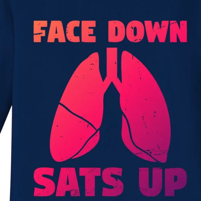 Face Down Sats Up Asthma Gift Baby Long Sleeve Bodysuit