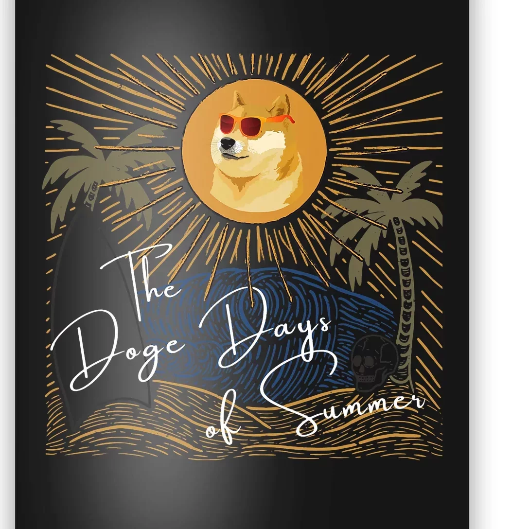 Funny Dogecoin Summer Sun Hodl To The Moon Crypto Currency Poster