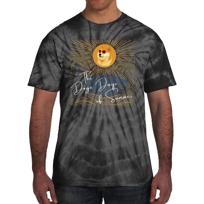 Funny Dogecoin Summer Sun Hodl To The Moon Crypto Currency Tie-Dye T-Shirt