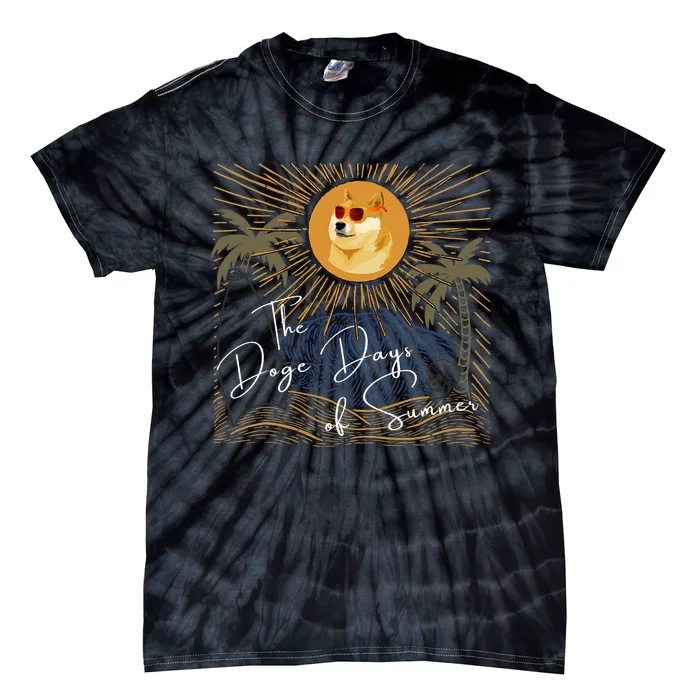 Funny Dogecoin Summer Sun Hodl To The Moon Crypto Currency Tie-Dye T-Shirt