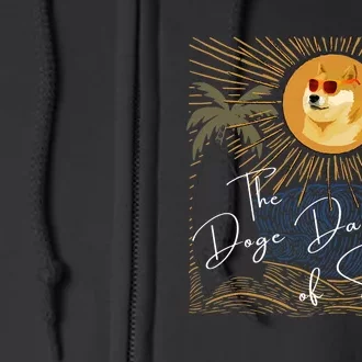 Funny Dogecoin Summer Sun Hodl To The Moon Crypto Currency Full Zip Hoodie