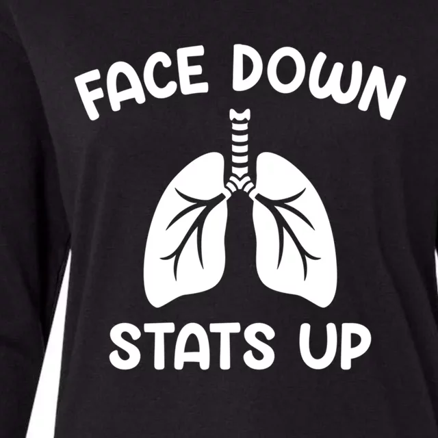 Face Down Sats Up Respiratory Therapist Cool Gift Womens Cotton Relaxed Long Sleeve T-Shirt