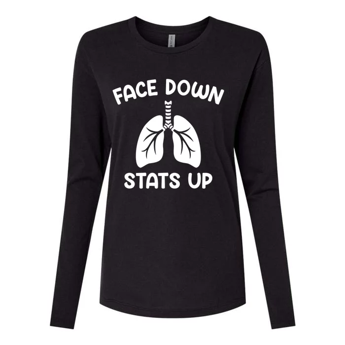 Face Down Sats Up Respiratory Therapist Cool Gift Womens Cotton Relaxed Long Sleeve T-Shirt