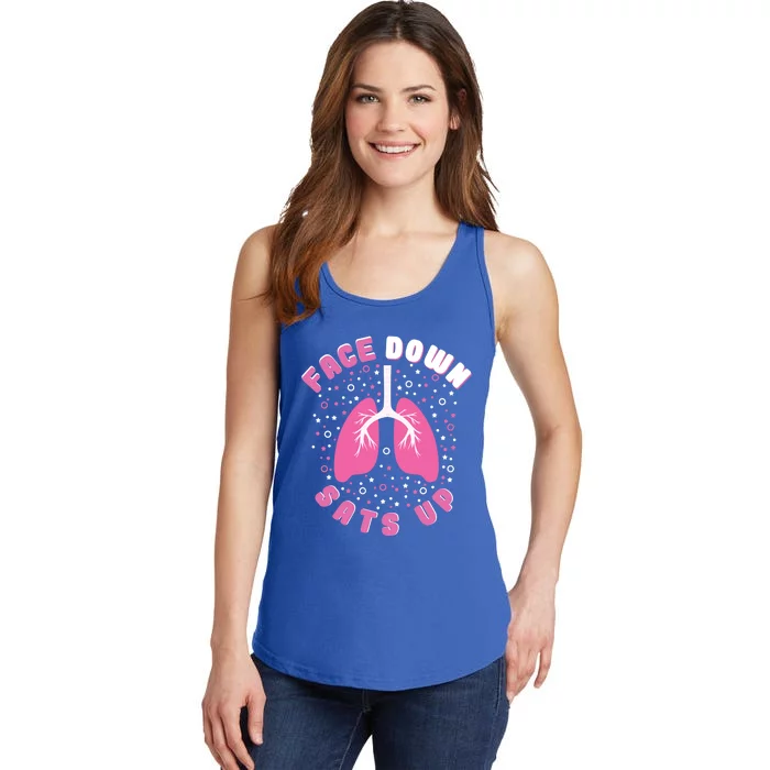 Face Down Sats Up Respiratory Therapist Therapy Funny Rt Gift Ladies Essential Tank