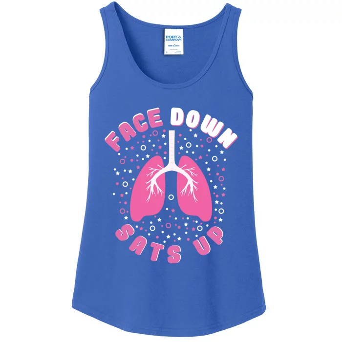 Face Down Sats Up Respiratory Therapist Therapy Funny Rt Gift Ladies Essential Tank