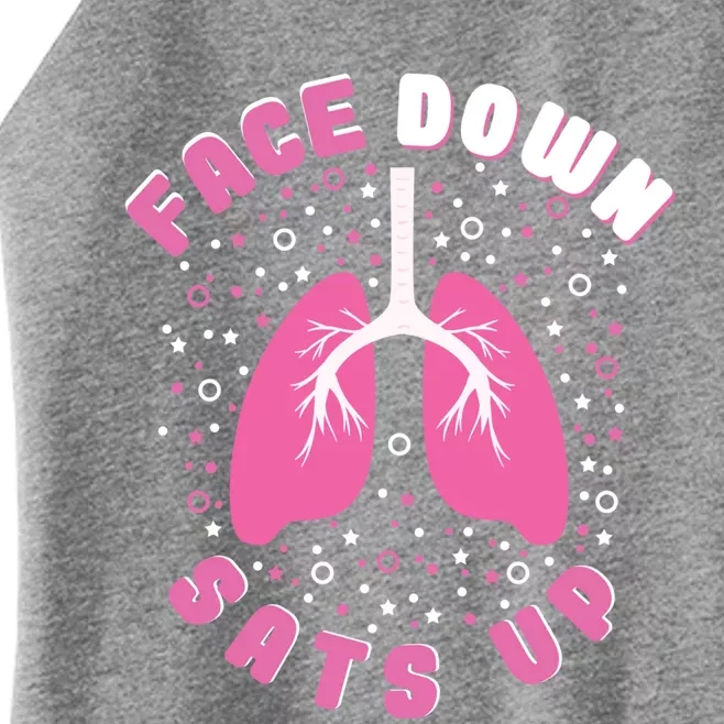 Face Down Sats Up Respiratory Therapist Therapy Funny Rt Gift Women’s Perfect Tri Rocker Tank