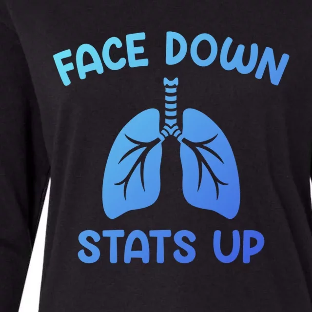 Face Down Sats Up Respiratory Therapist Cool Gift Womens Cotton Relaxed Long Sleeve T-Shirt