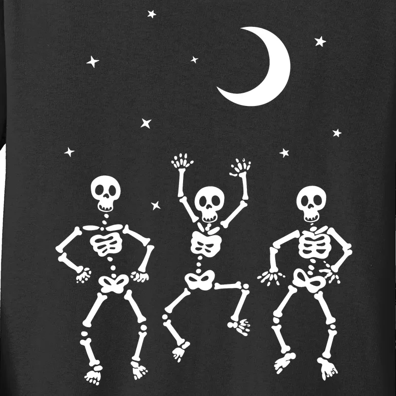 Funny Dancing Skeleton Kids Long Sleeve Shirt