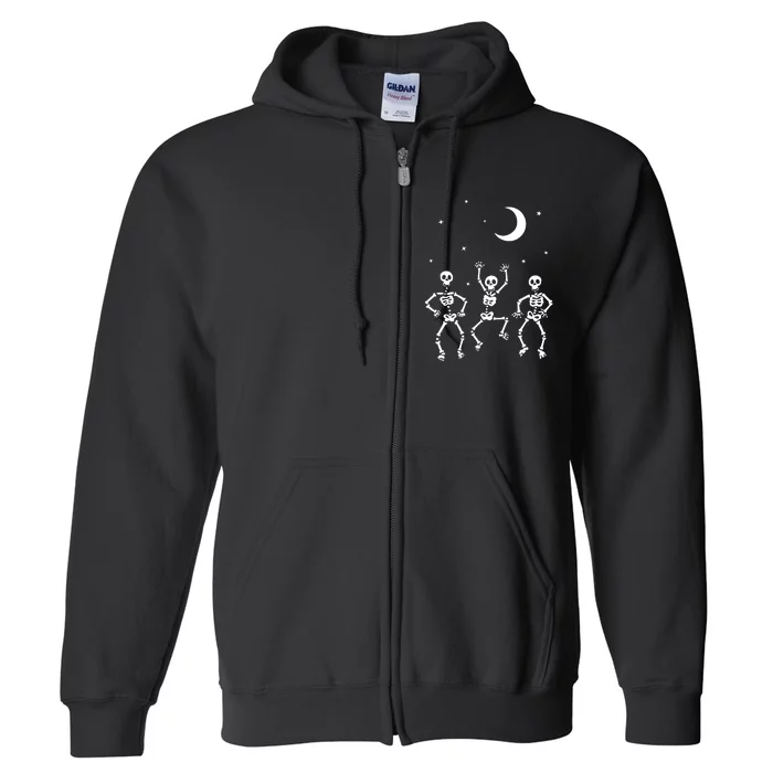 Funny Dancing Skeleton Full Zip Hoodie