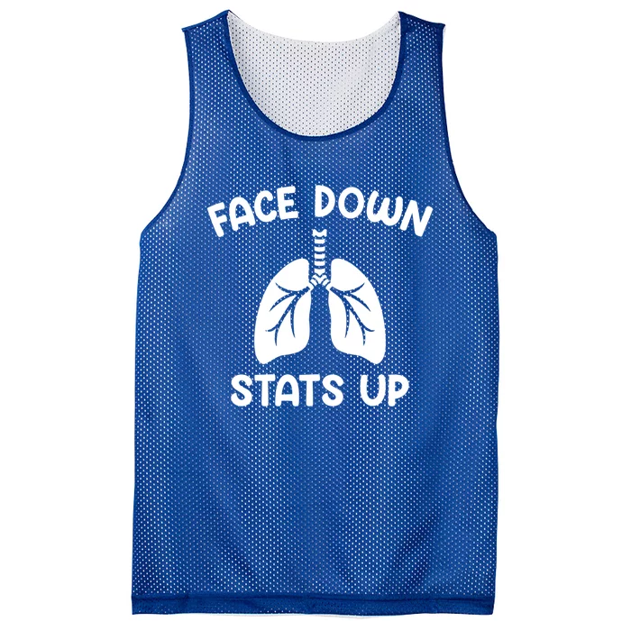 Face Down Sats Up Respiratory Therapist Cute Gift Mesh Reversible Basketball Jersey Tank