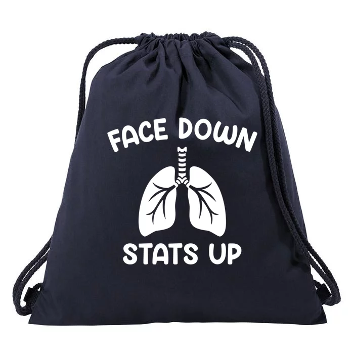 Face Down Sats Up Respiratory Therapist Cute Gift Drawstring Bag