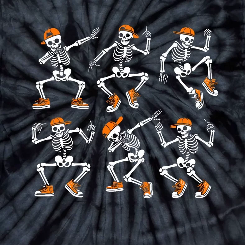 Funny Dancing Skeletons Halloween Skeleton Dance Halloween Tie-Dye T-Shirt