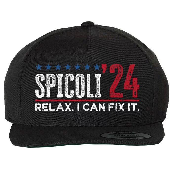 Funny Distressed Spicoli 24 Spicoli 2024 Relax I Can Fix It Wool Snapback Cap