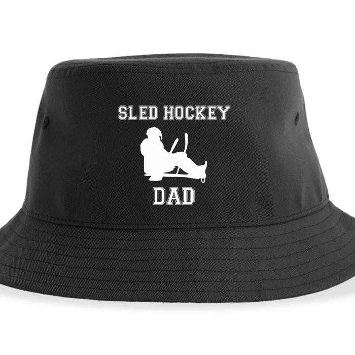 Father's Day Sled Hockey Dad Goalie Gift Sustainable Bucket Hat