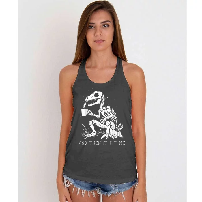 Funny Dinosaur Skeleton Costume Goth Halloween Women's Knotted Racerback Tank