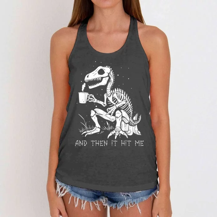 Funny Dinosaur Skeleton Costume Goth Halloween Women's Knotted Racerback Tank