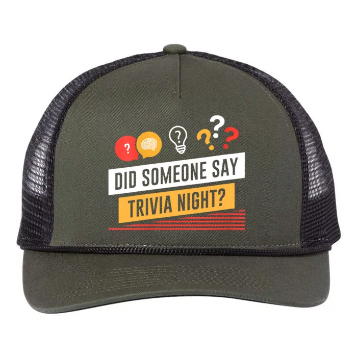 Funny Did Someone Say Trivia Night Pub Quiz Trivia Retro Rope Trucker Hat Cap