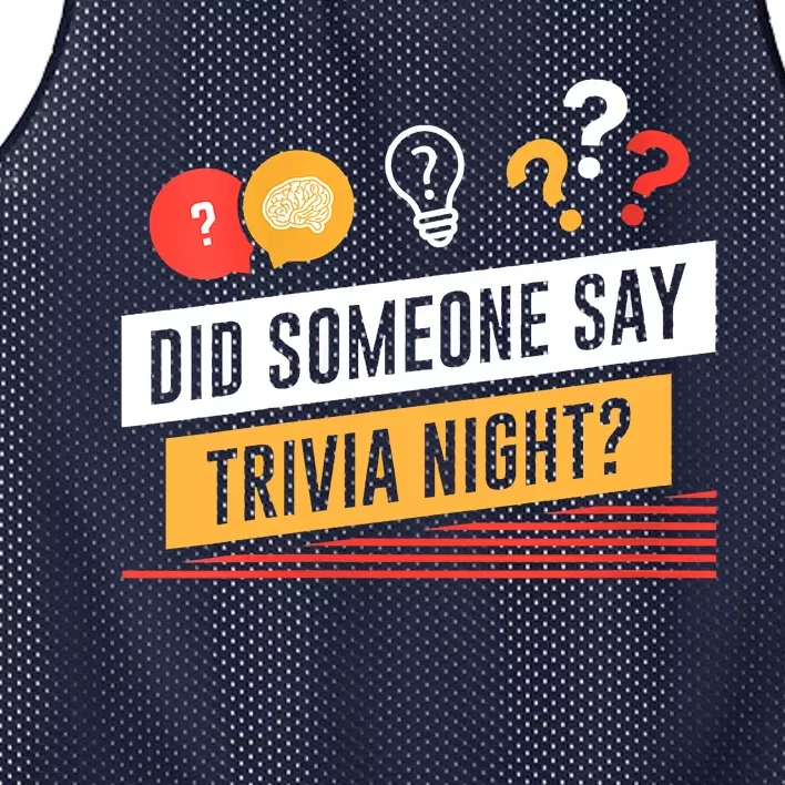 Funny Did Someone Say Trivia Night Pub Quiz Trivia Mesh Reversible Basketball Jersey Tank