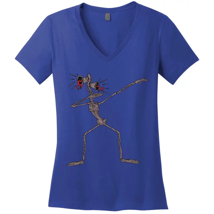 Funny Dabbing Siren Head Halloween Meme Gifts Women's V-Neck T-Shirt