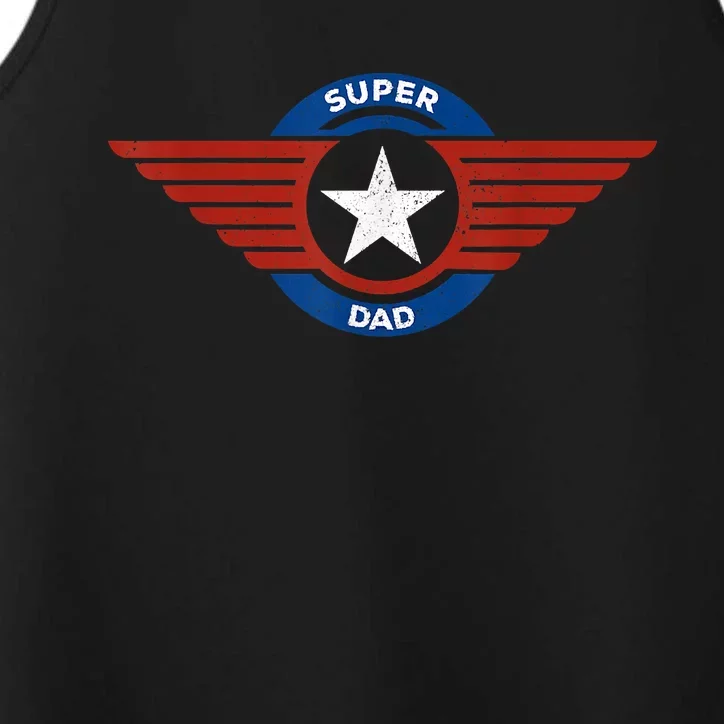 Father's Day Super Hero Dad Father And Protector Performance Tank