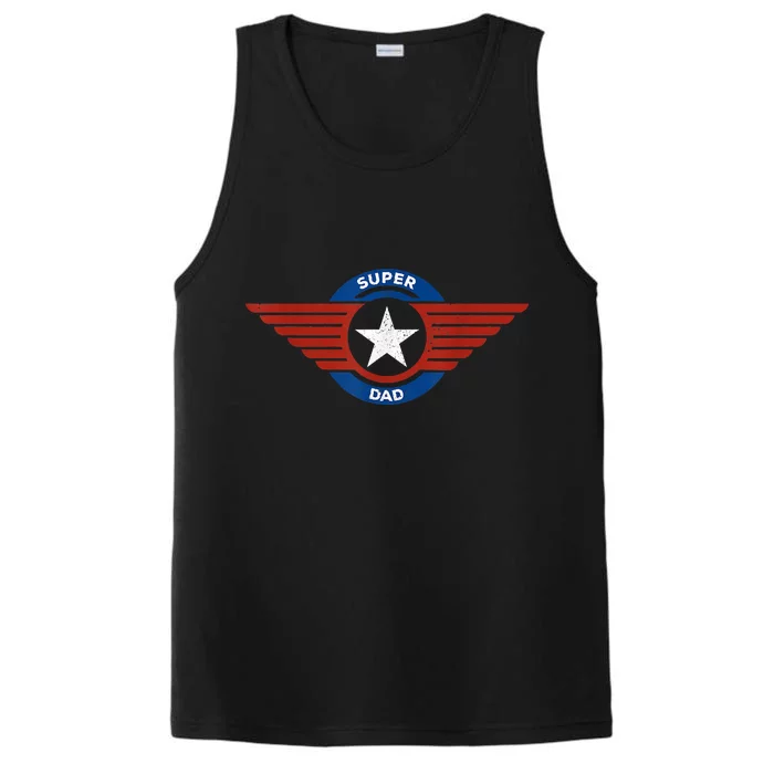 Father's Day Super Hero Dad Father And Protector Performance Tank