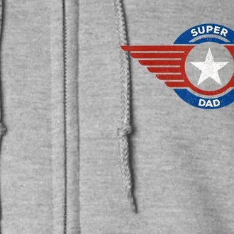 Father's Day Super Hero Dad Father And Protector Full Zip Hoodie