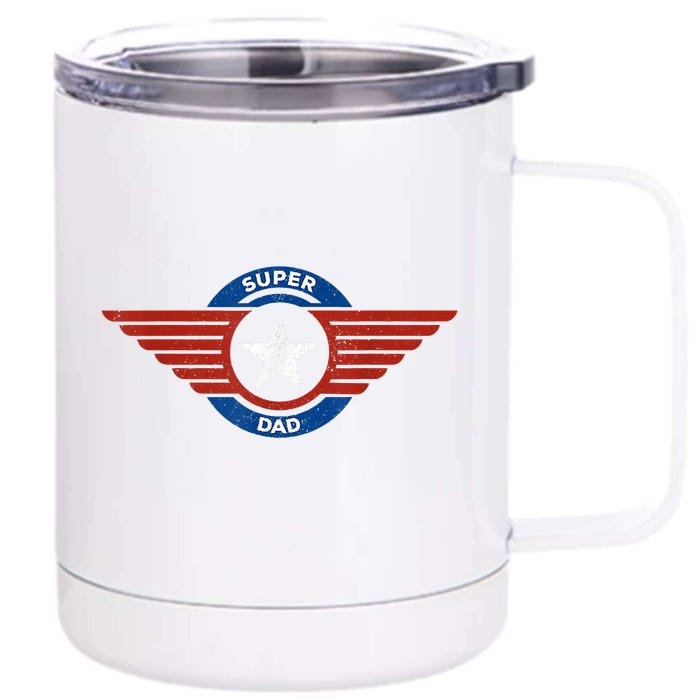 Father's Day Super Hero Dad Father And Protector Front & Back 12oz Stainless Steel Tumbler Cup