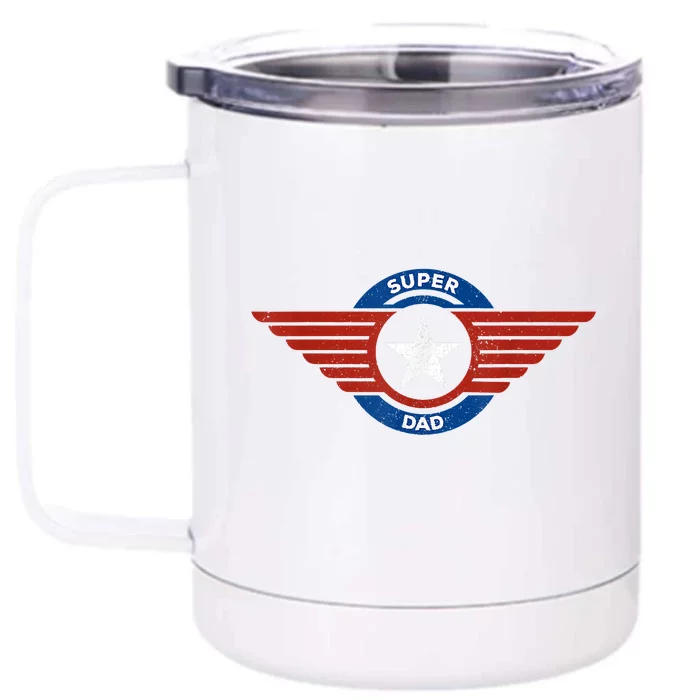 Father's Day Super Hero Dad Father And Protector Front & Back 12oz Stainless Steel Tumbler Cup