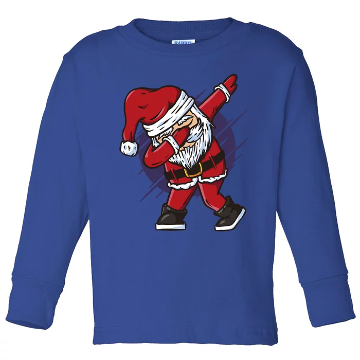 Funny Dabbing Santa Claus Dab Color Christmas Holiday Dance Cool Gift Toddler Long Sleeve Shirt