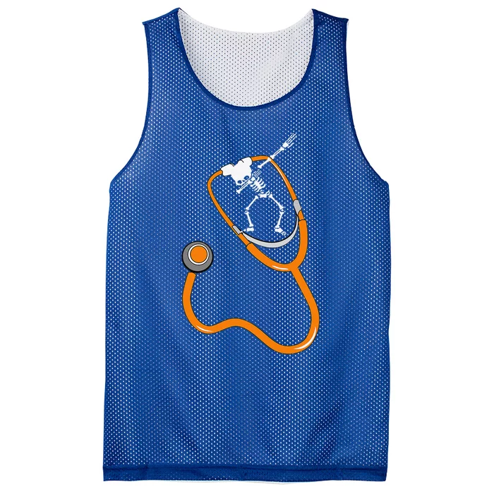 Funny Dabbing Skeleton Doctor Nurse Halloween Stethoscope Mesh Reversible Basketball Jersey Tank