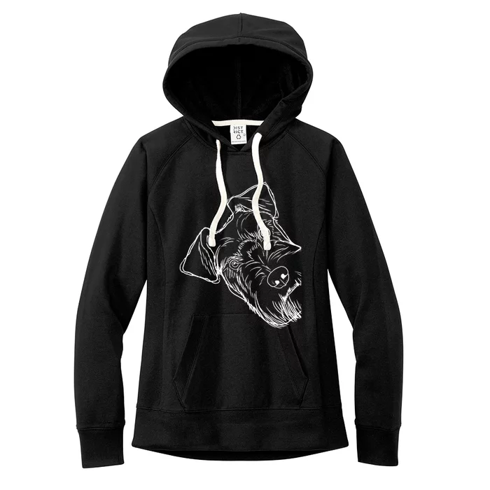 Funny Dog Schnauzer Women's Fleece Hoodie