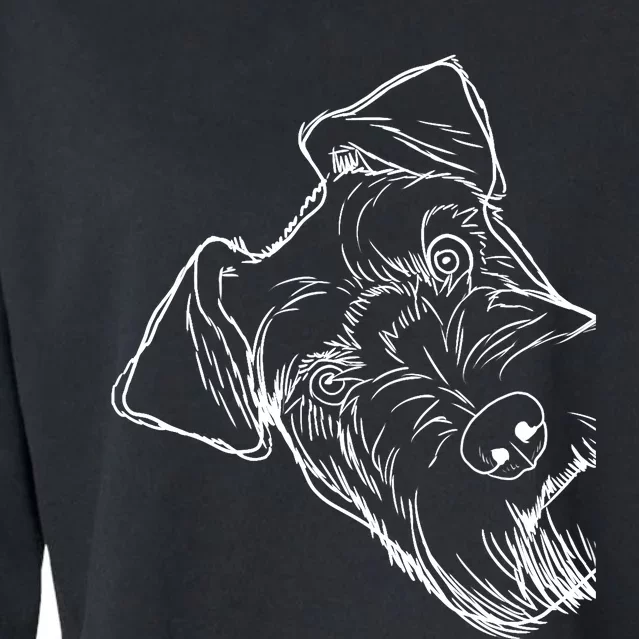 Funny Dog Schnauzer Cropped Pullover Crew