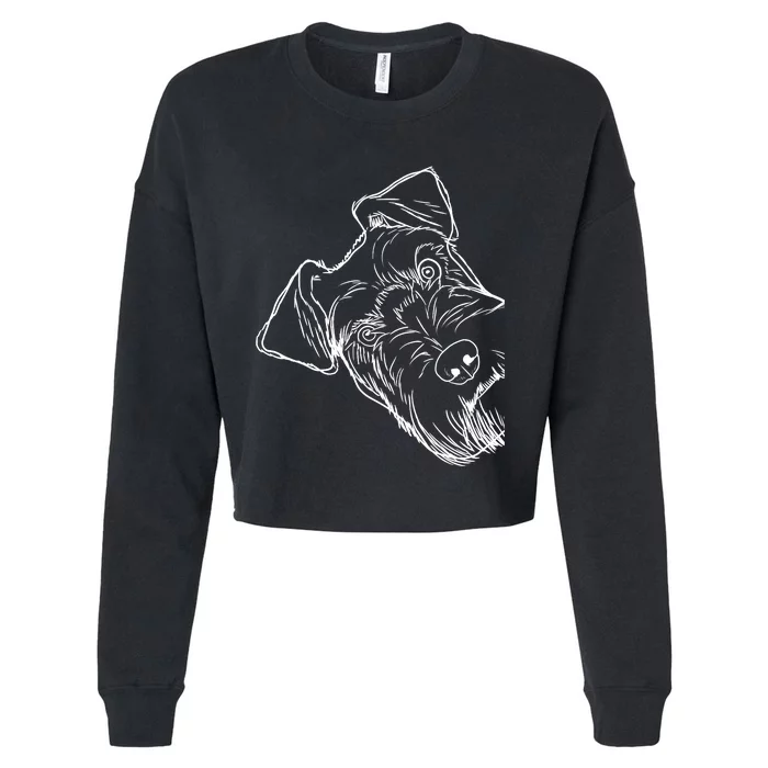 Funny Dog Schnauzer Cropped Pullover Crew