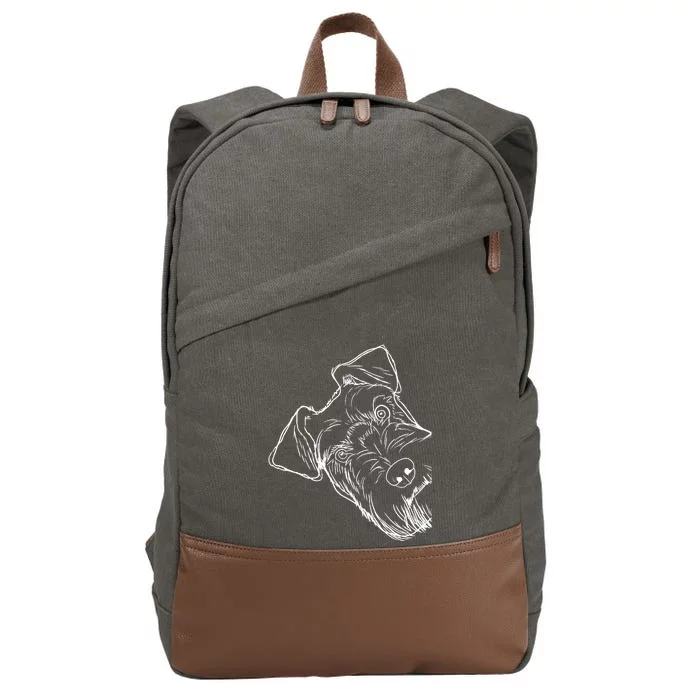 Funny Dog Schnauzer Cotton Canvas Backpack