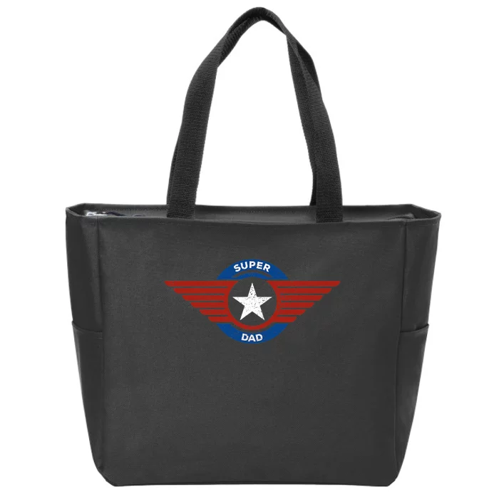 Father's Day Super Hero Dad Father and Protector Zip Tote Bag