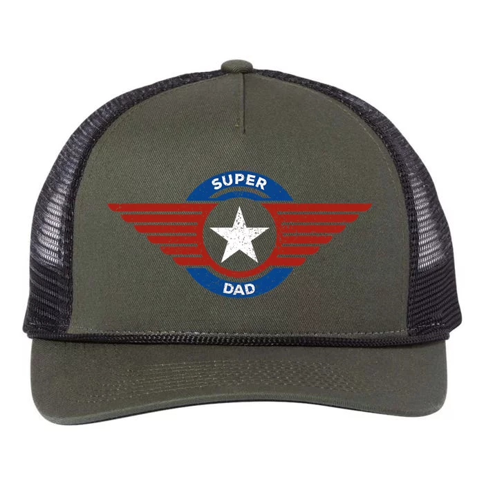 Father's Day Super Hero Dad Father and Protector Retro Rope Trucker Hat Cap