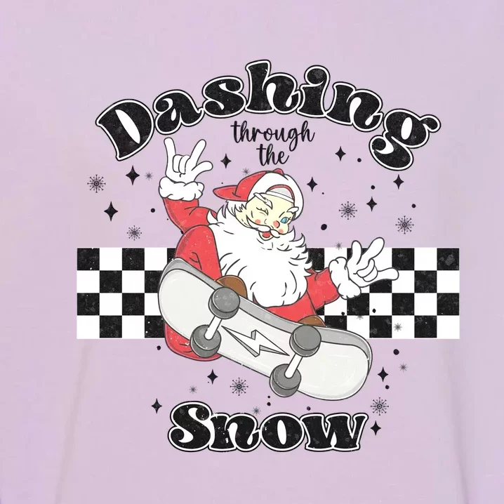 Funny Dashing Snow Retro Christmas Garment-Dyed Sweatshirt