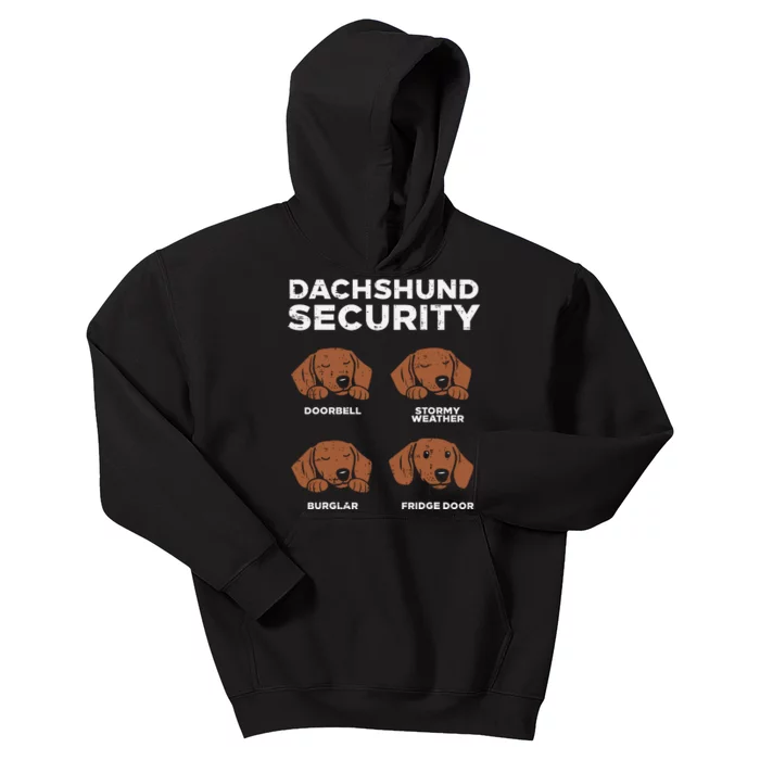 Funny Dachshund Security Dog Kids Hoodie