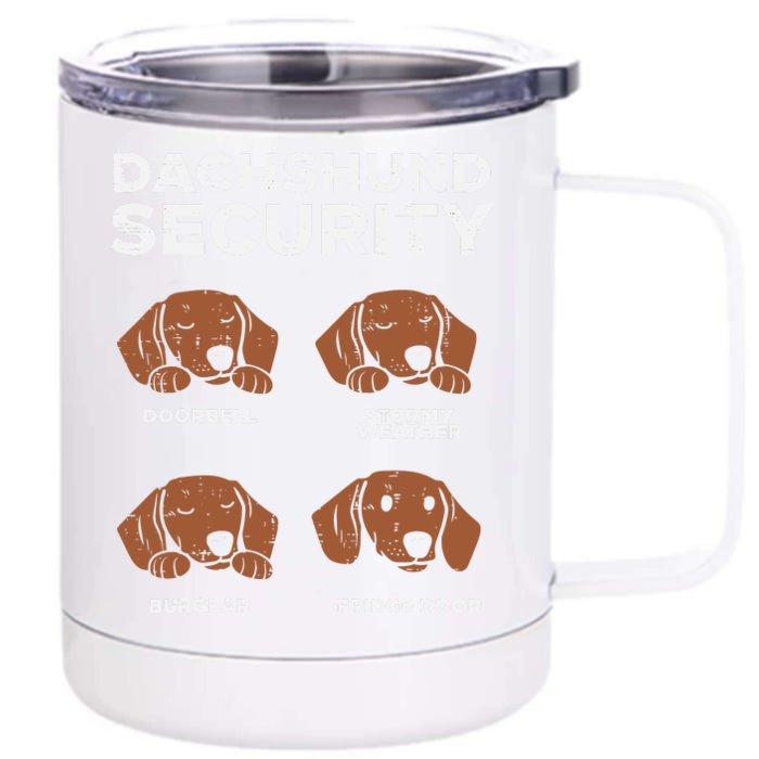 Funny Dachshund Security Dog Front & Back 12oz Stainless Steel Tumbler Cup