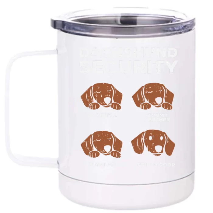 Funny Dachshund Security Dog Front & Back 12oz Stainless Steel Tumbler Cup