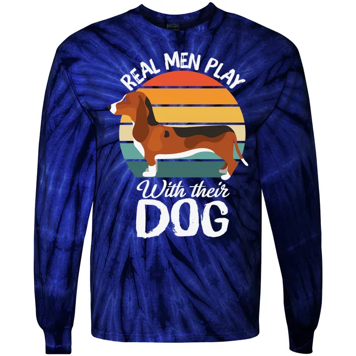 Funny Dog Slogan Funny Dog Lover Retro Sunset Dog Quote Tie-Dye Long Sleeve Shirt