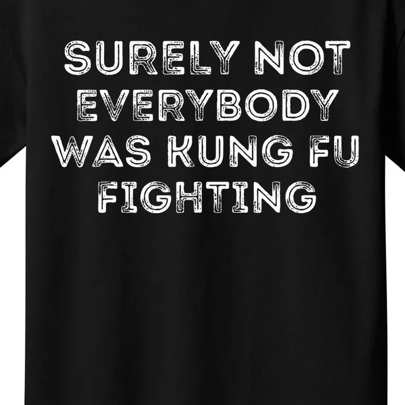 Funny Distressed Surely Not Everybody Was Kung Fu Fighting Kids T-Shirt