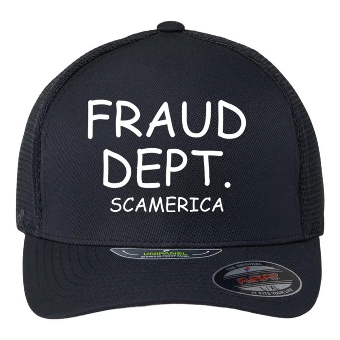 Fraud Dept Scam America Flexfit Unipanel Trucker Cap