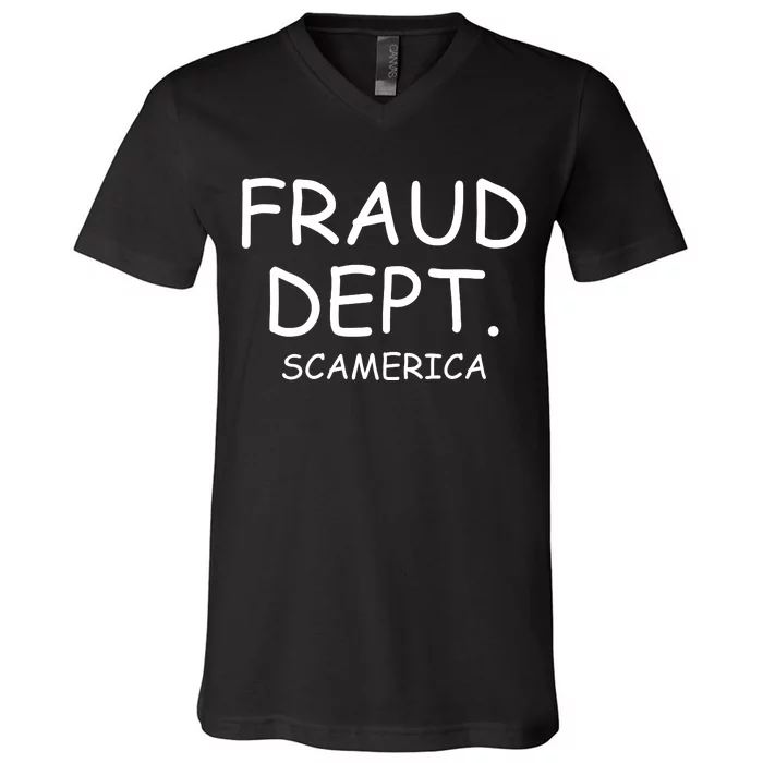 Fraud Dept Scam America V-Neck T-Shirt