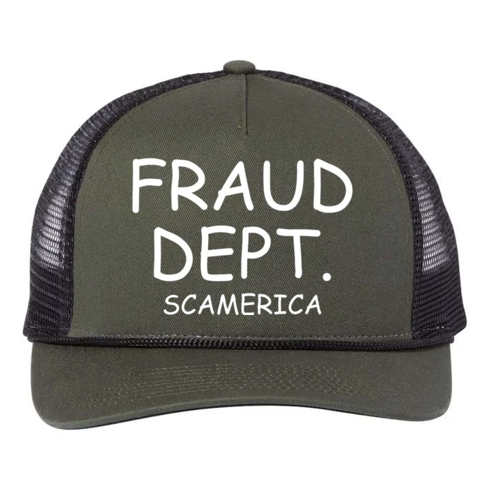 Fraud Dept Scam America Retro Rope Trucker Hat Cap