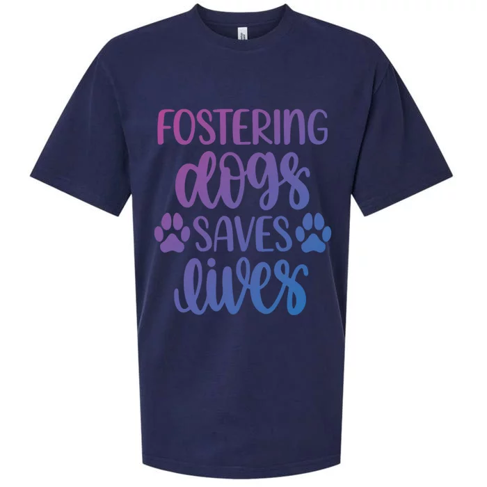 Fostering Dogs Saves Lives Great Gift Sueded Cloud Jersey T-Shirt