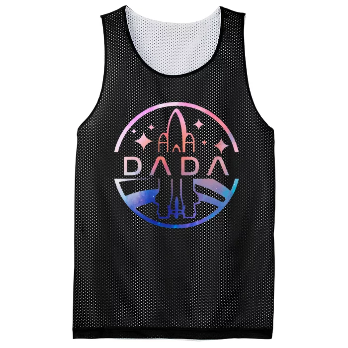 Funny Dada Space Astronaut Rocket Birthday Party Mesh Reversible Basketball Jersey Tank